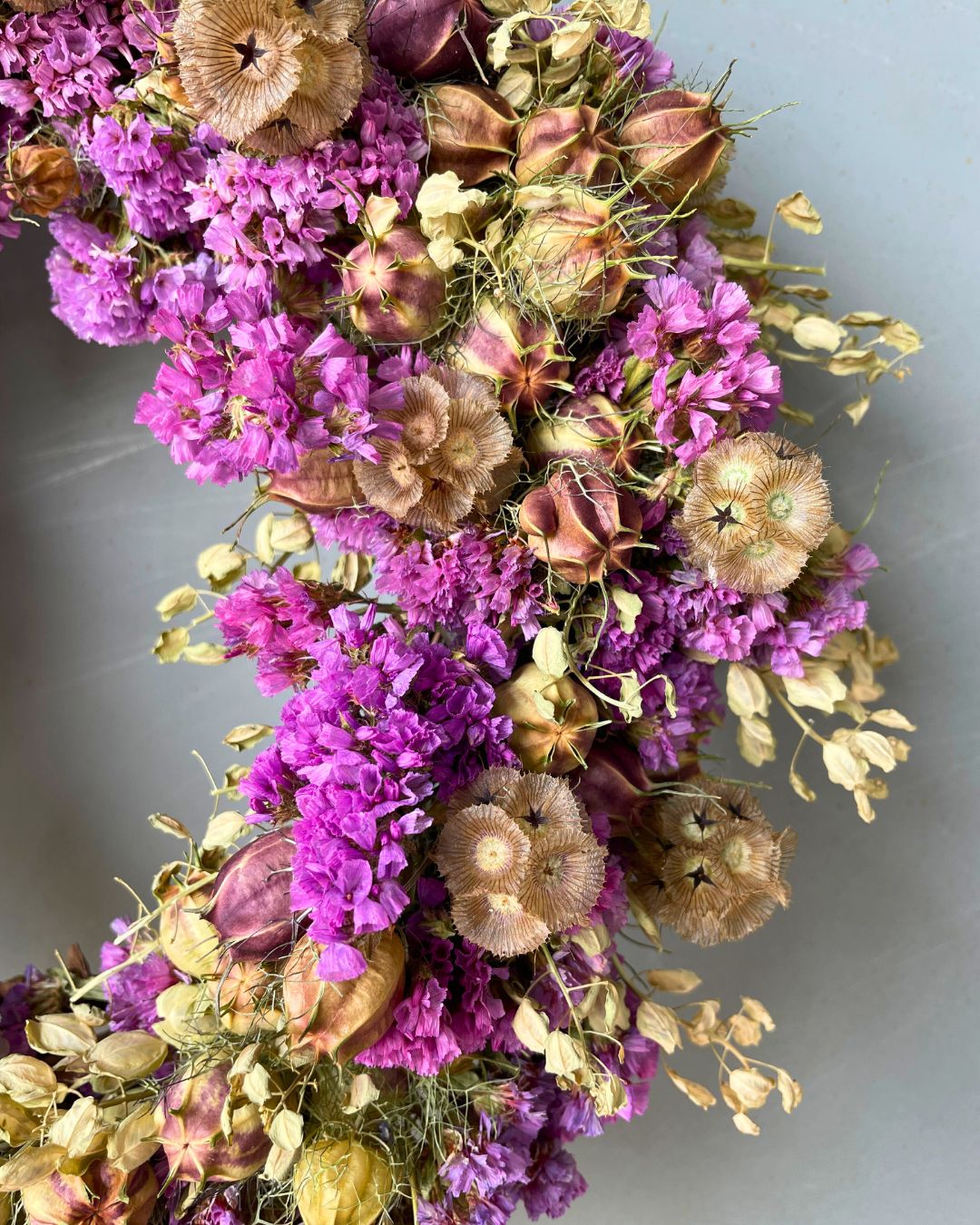 dried flower wreath, dried flowers, wreath sale, iron meadows flower farm