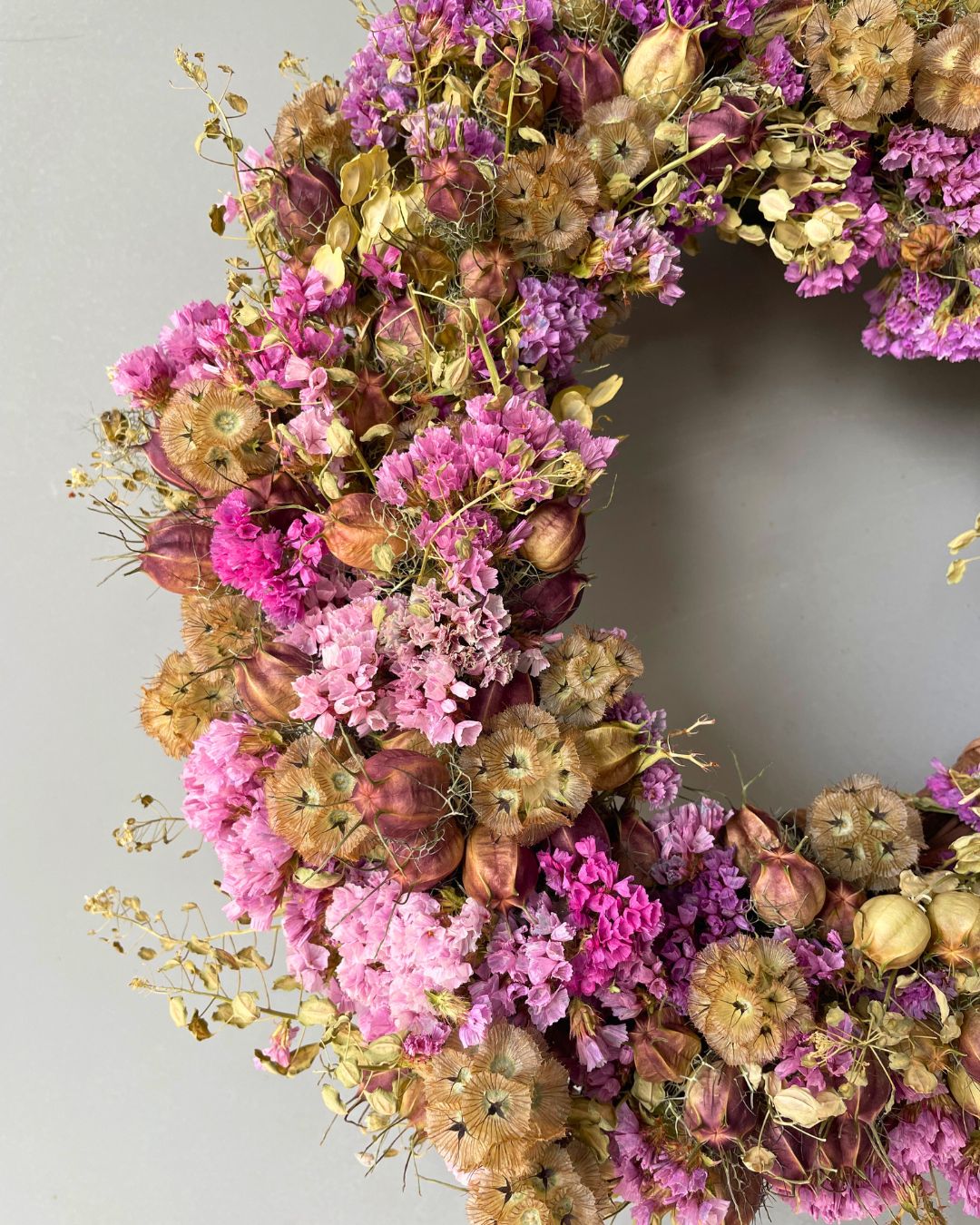 dried flower wreath, dried flowers, wreath sale, iron meadows flower farm