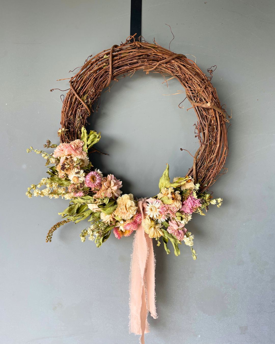 dried flower wreath, dried flowers, wreath sale, iron meadows flower farm