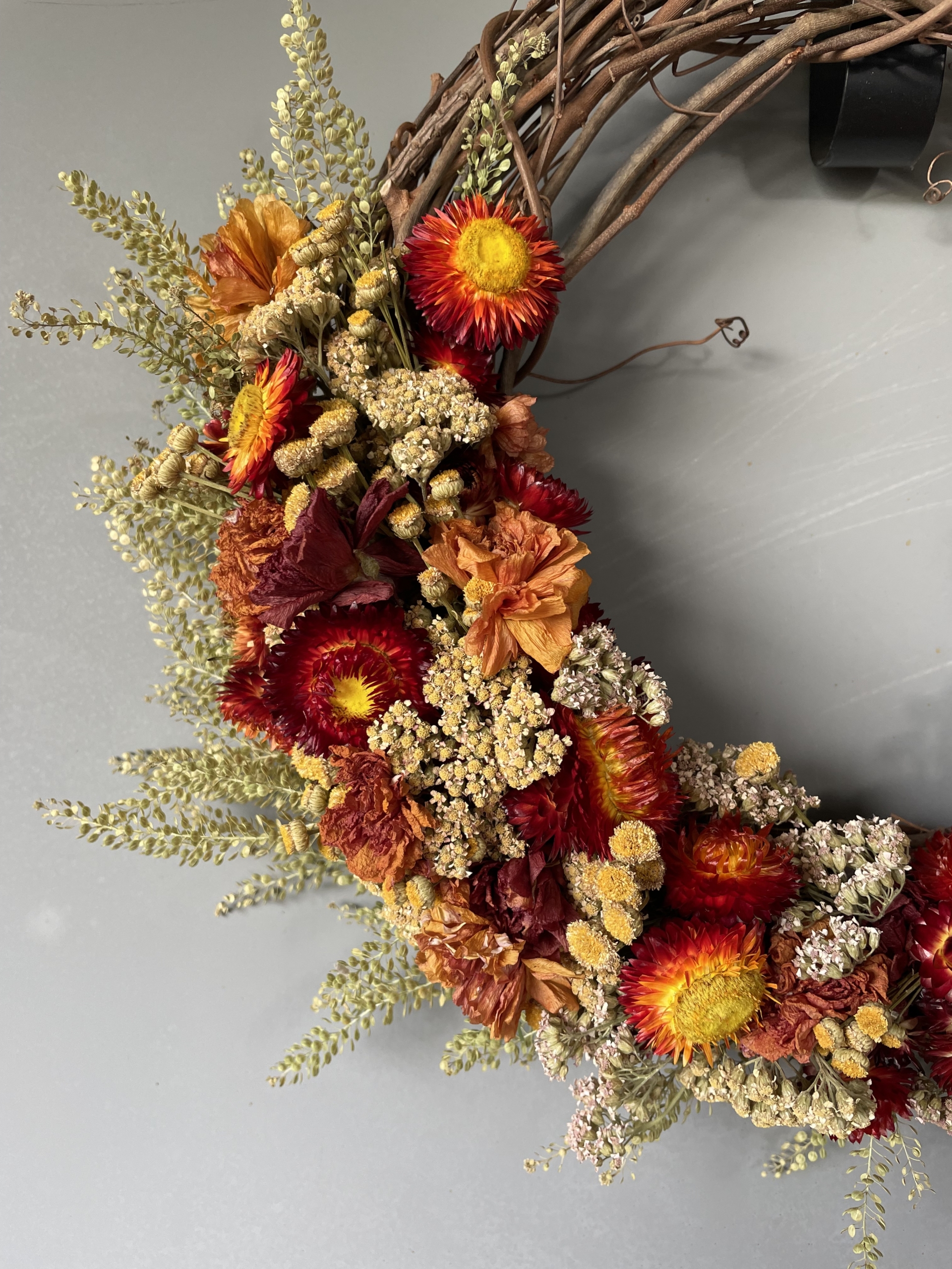 dried flower wreath, dried flowers, wreath sale, iron meadows flower farm