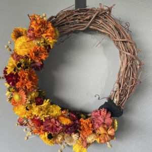 dried flower wreath, dried flowers, wreath sale, iron meadows flower farm