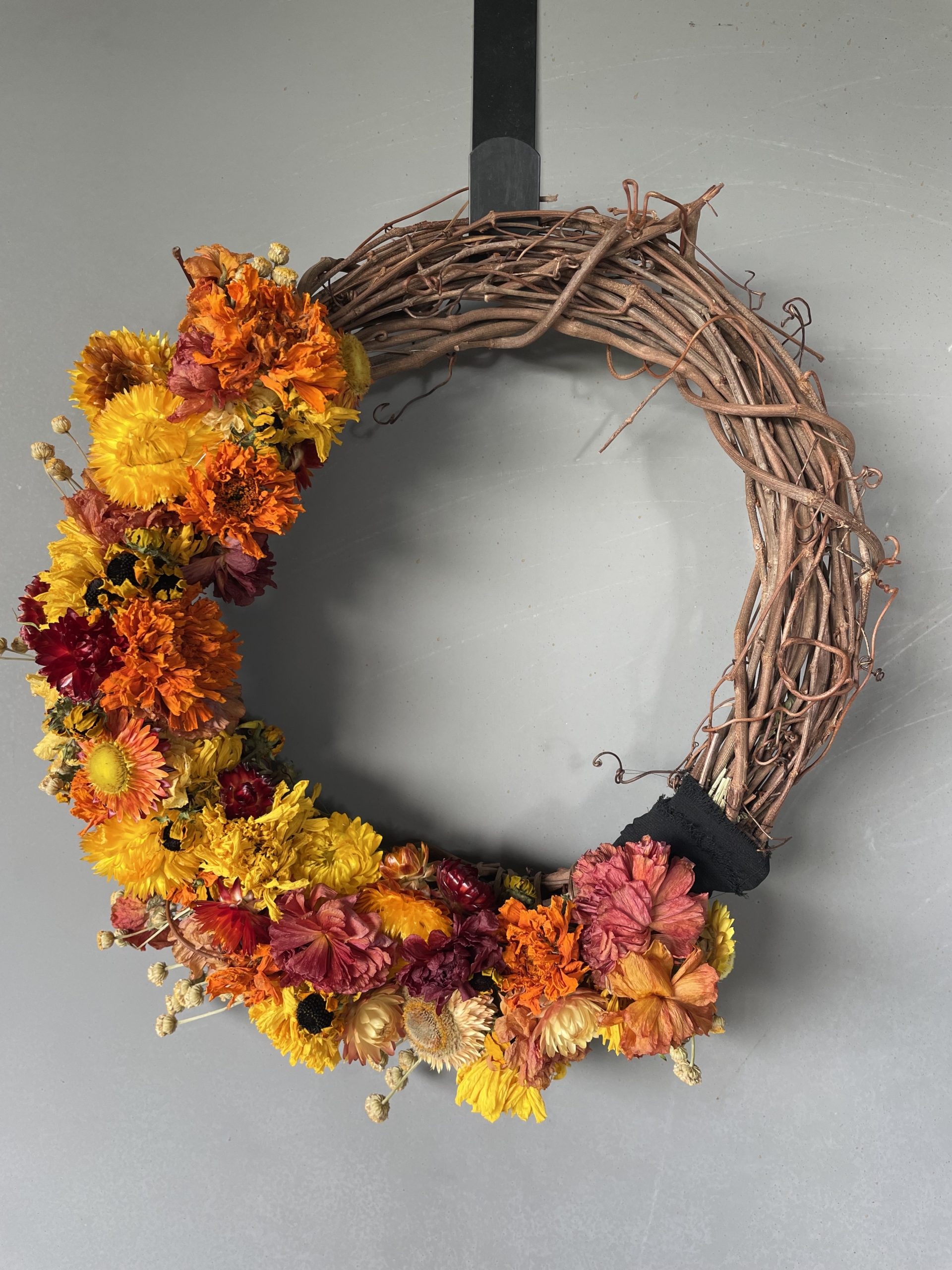 dried flower wreath, dried flowers, wreath sale, iron meadows flower farm