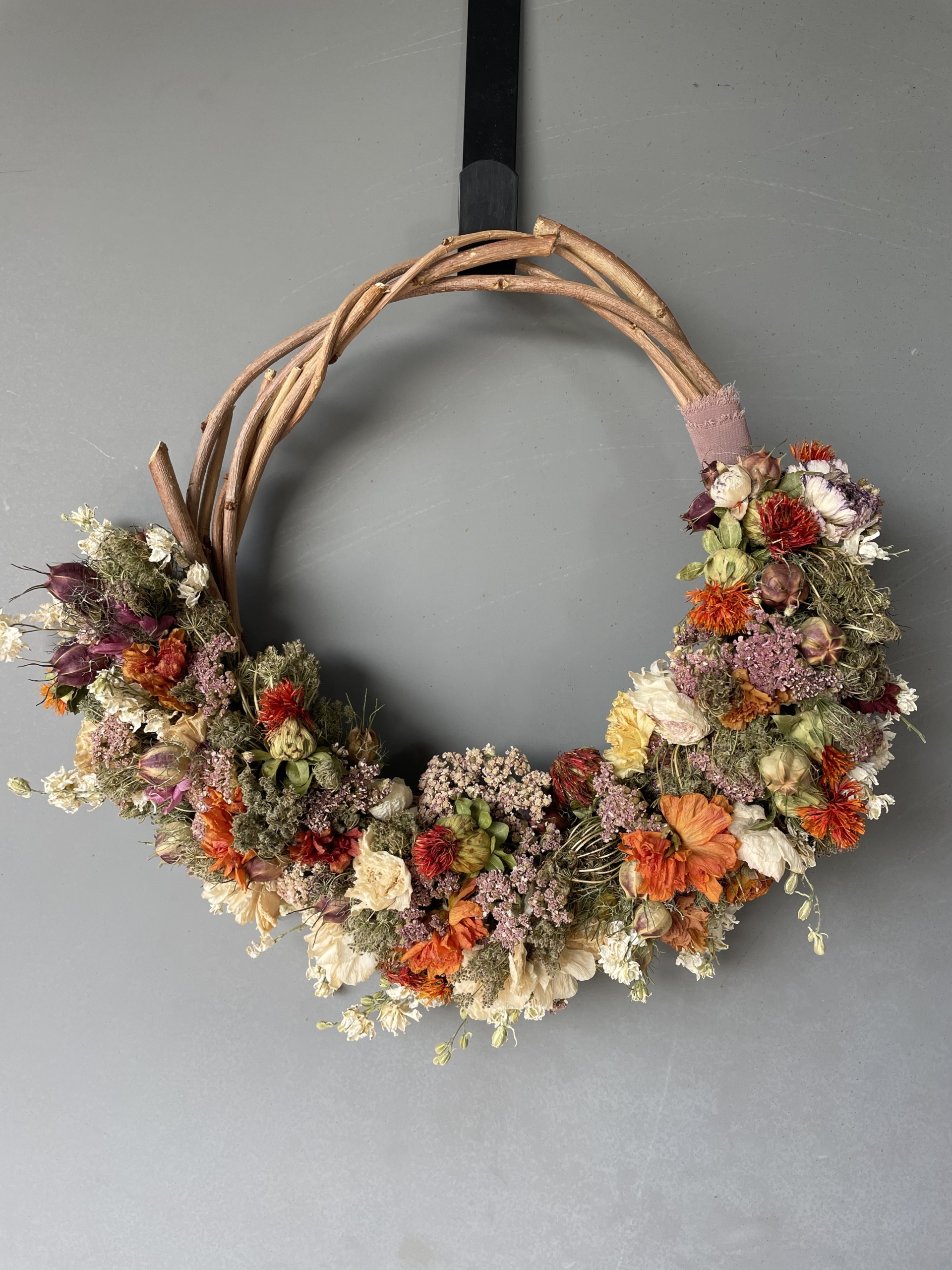 dried flower wreath, dried flowers, wreath sale, iron meadows flower farm