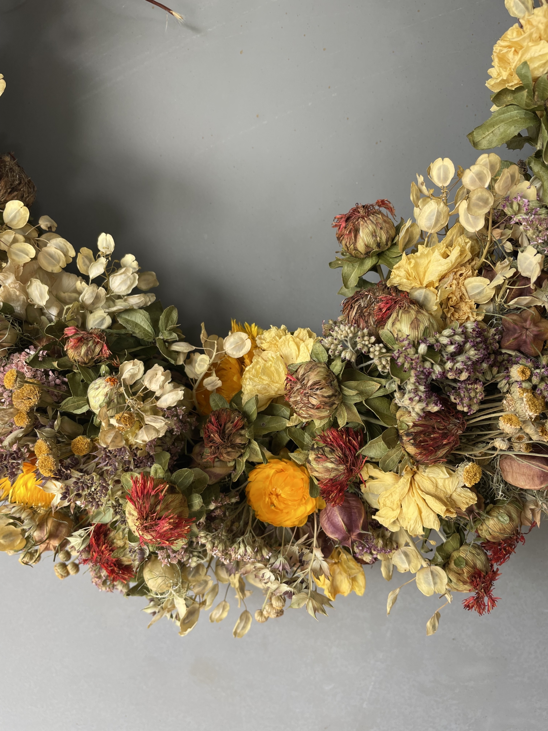 dried flower wreath, dried flowers, wreath sale, iron meadows flower farm