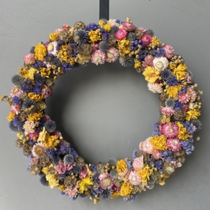 dried flower wreath, dried flowers, wreath sale, iron meadows flower farm