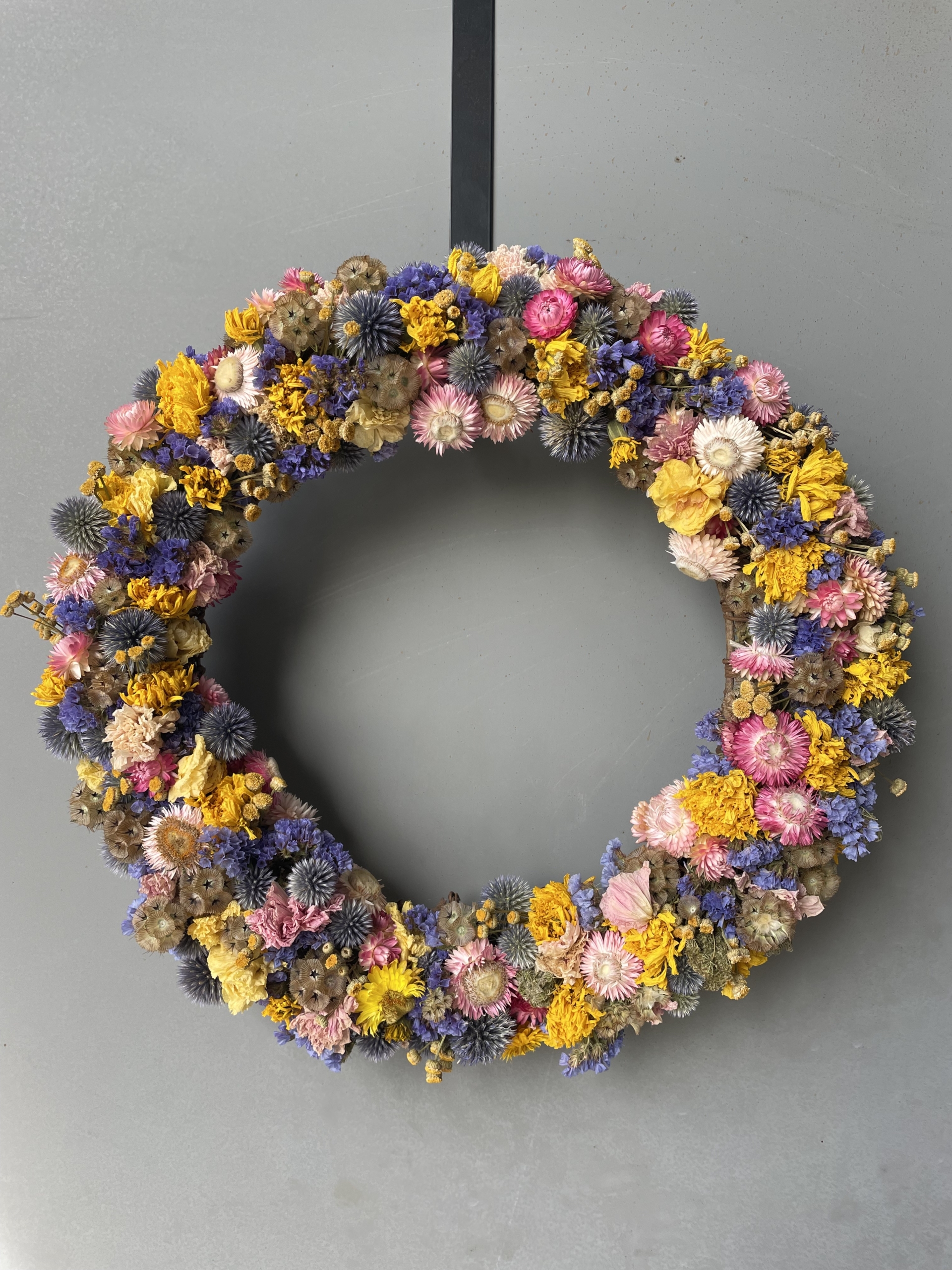 dried flower wreath, dried flowers, wreath sale, iron meadows flower farm