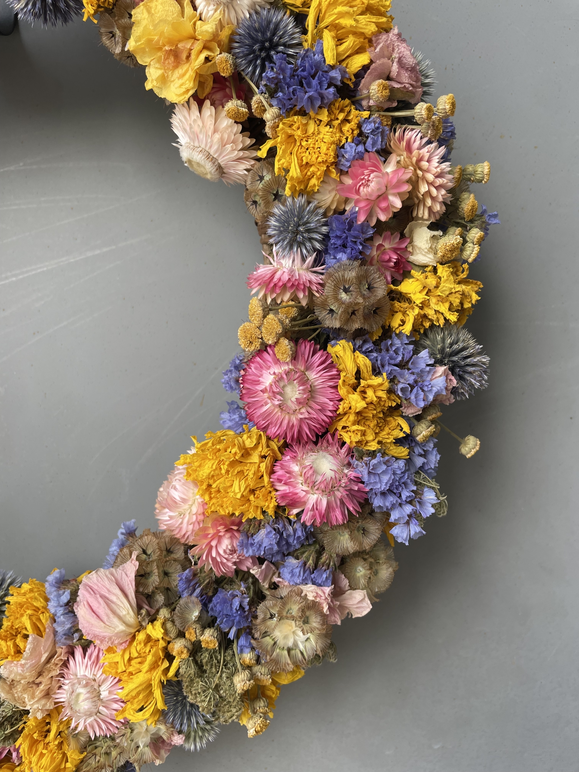 dried flower wreath, dried flowers, wreath sale, iron meadows flower farm