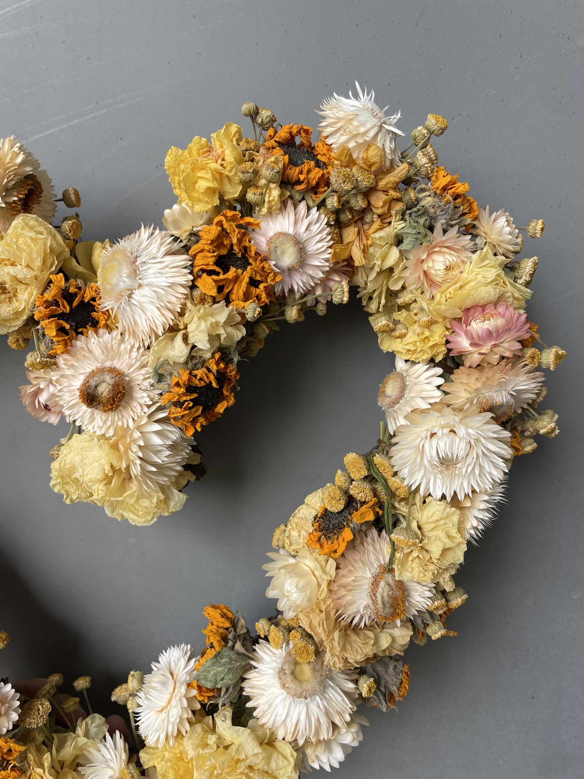 dried flower wreath, American grown flowers, flower farm wreath, iron meadows flower farm, dried flowers, wreath sale