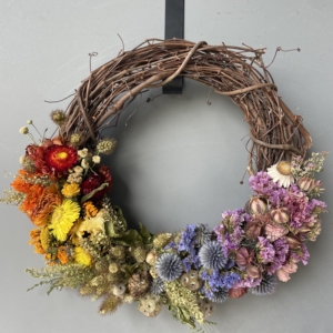 dried flower wreath, dried flowers, wreath sale, iron meadows flower farm