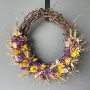 dried flower wreath, dried flowers, wreath sale, iron meadows flower farm