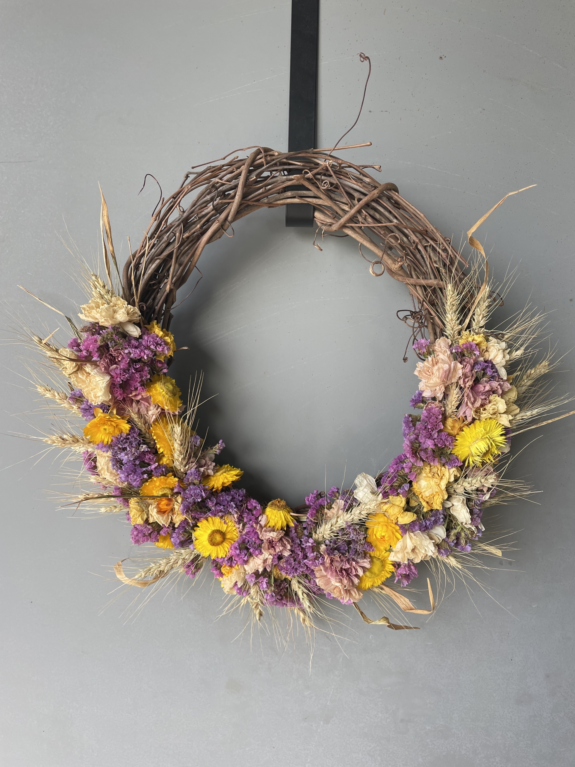 dried flower wreath, dried flowers, wreath sale, iron meadows flower farm