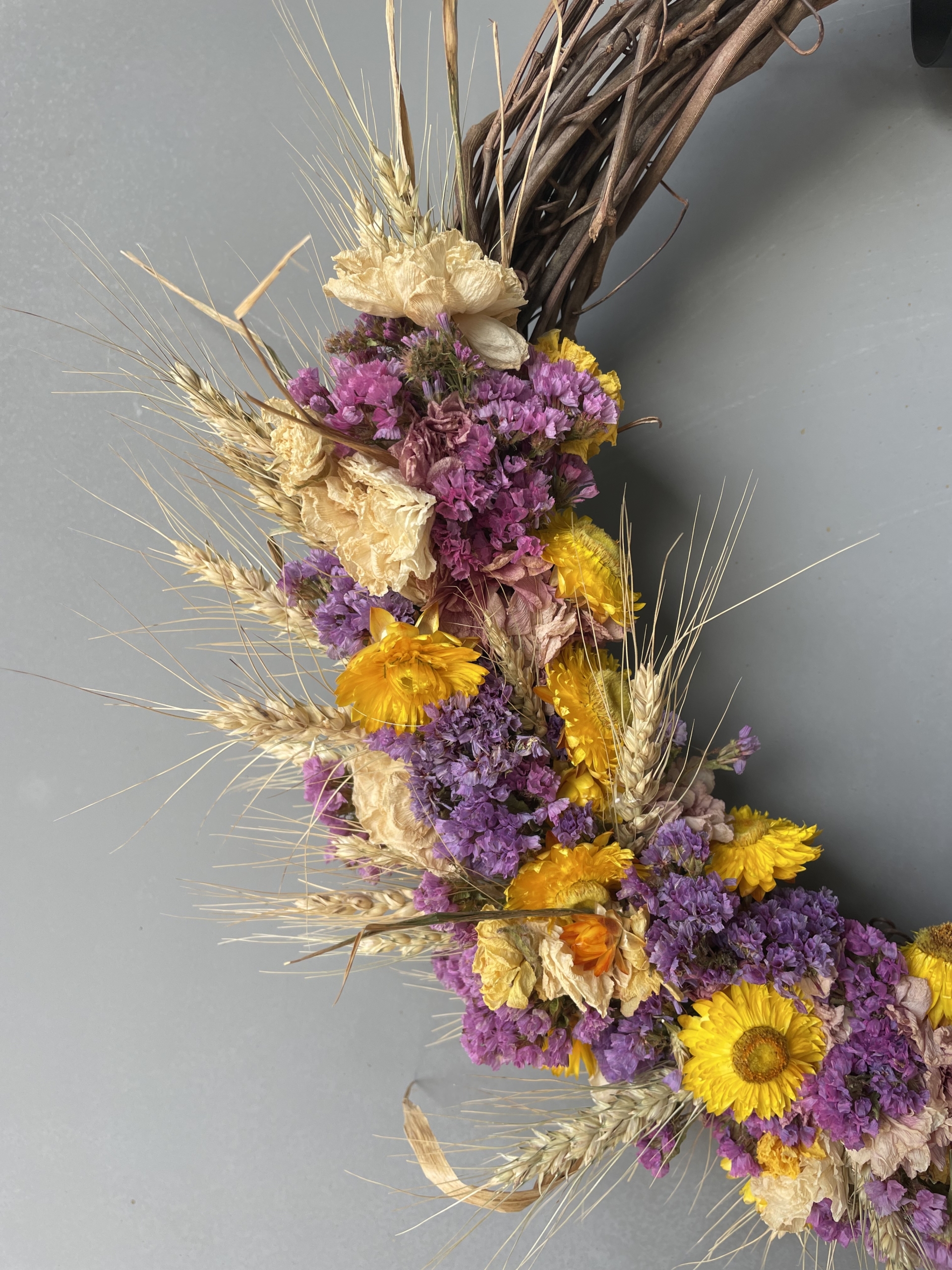 dried flower wreath, dried flowers, wreath sale, iron meadows flower farm